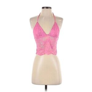 Pink Lace Halter Blouse